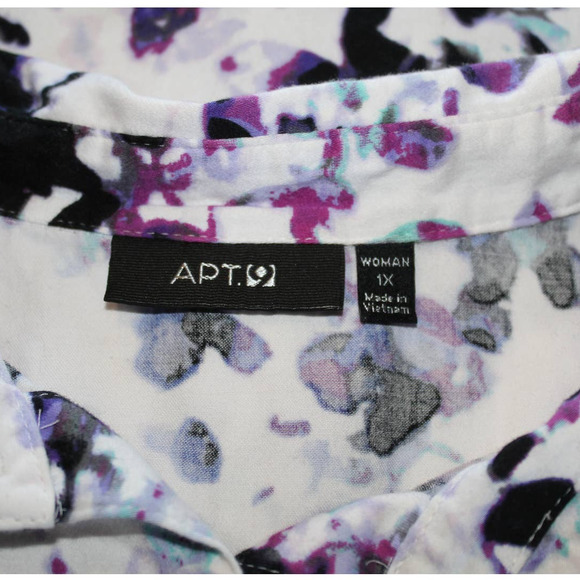 SALE-Apt. 9 women's modern abstract floral button up dress shirt size 1x - Picture 9 of 11